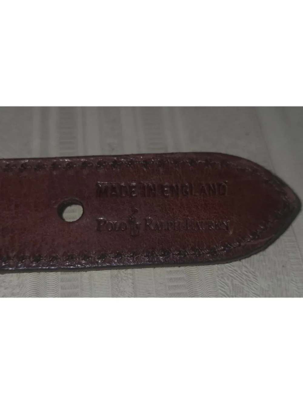 Vtg POLO Ralph Lauren Braided Brown Leather Belt England Brass Buckle Mens 36